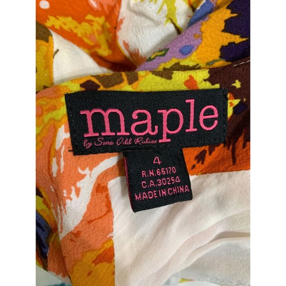 MAPLE 4 Sheath Dress Orange Sleeveless Knee Length Lined - Picture 4 of 6